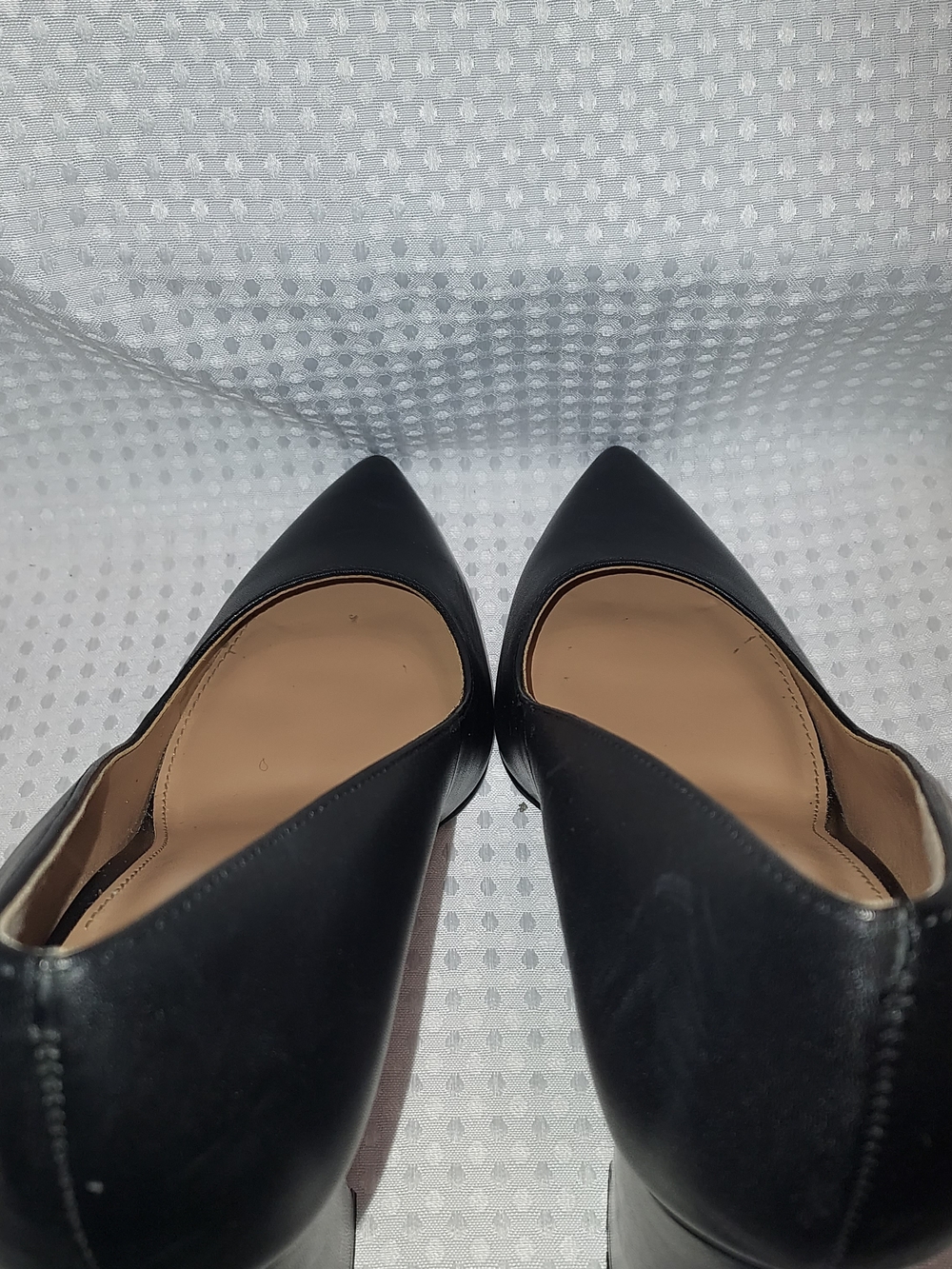 Vince Camuto Black Leather Pointed-Toe Block Heel Pumps 8.5 - Picture 5 of 8